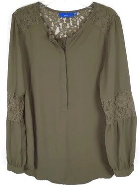 Apt. 9 Long Sleeve Blouse Womens M Spring Casual Boho Bohemian Grandma Core